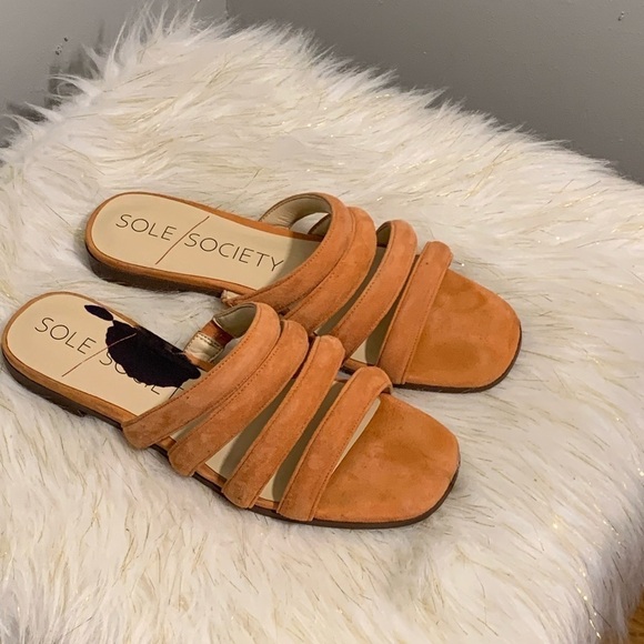 Sole Society pink slippers suede leather 9 - Picture 3 of 8